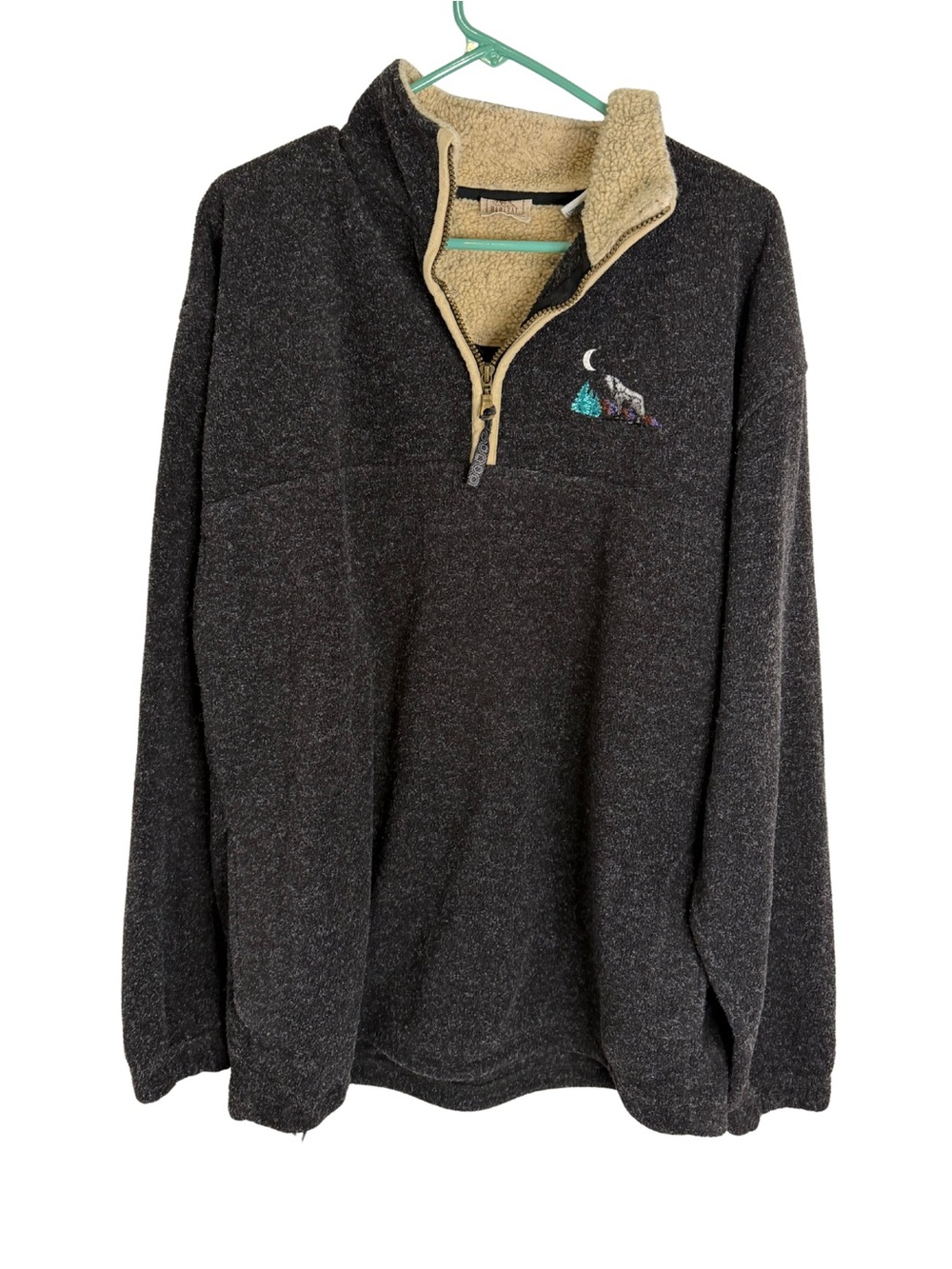 Habitat Dark Gray Long Sleeve 1/4 Zip Fleece Sweater Size Large